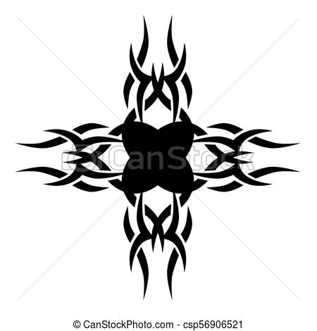 450x470 Tattoo Tribal Vector Design Sketch. Cross Art Decorative... Vector - Tattoo Tribal Sketch