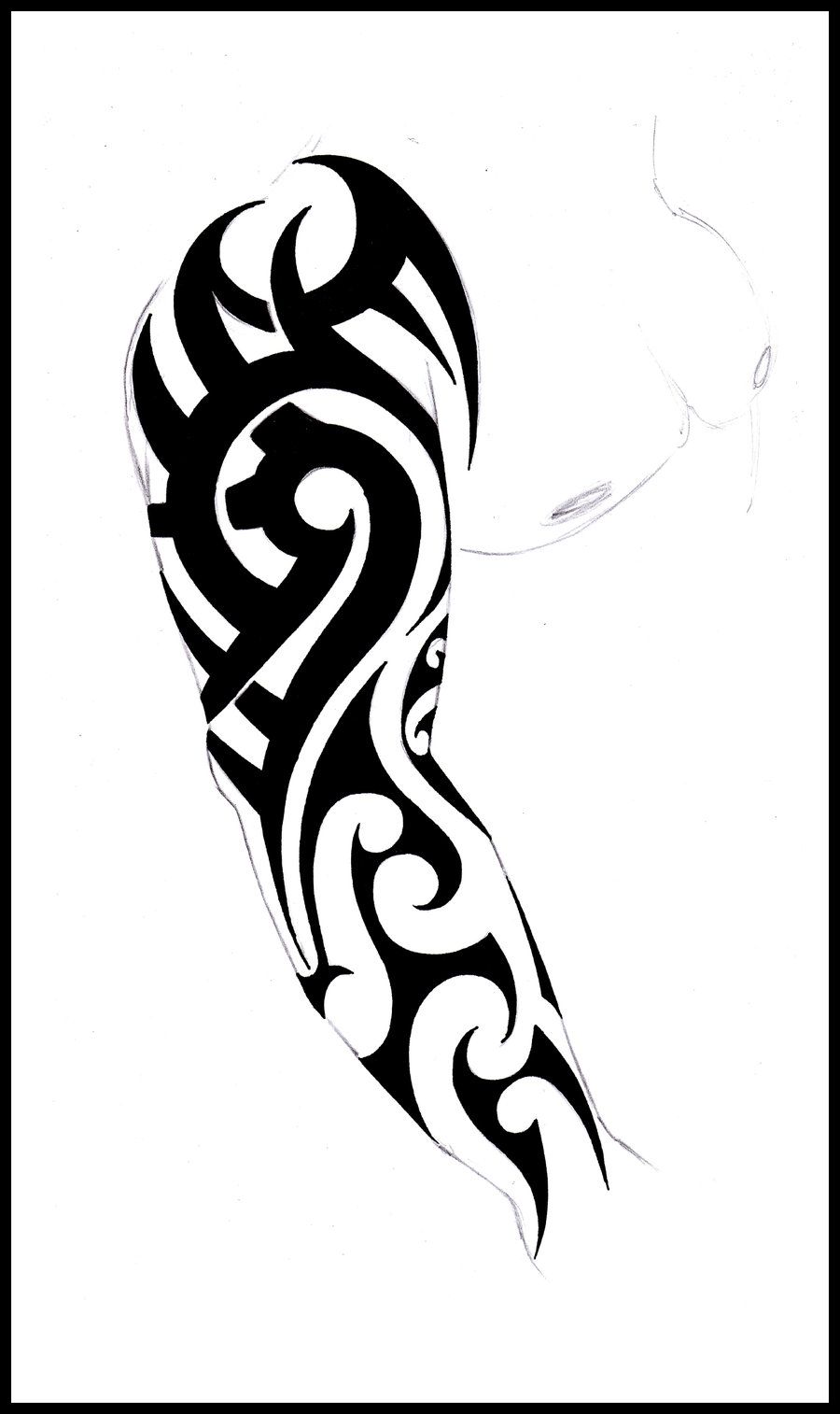 900x1514 Full Sleeve Tattoo Designs Drawings Full Sleeve Tattoo 3 By - Tattoo Tribal Sketch