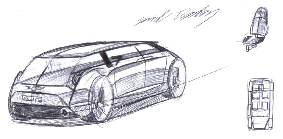 900x445 Mini Nyc Taxi Sketch 2 By Dyrborgdesign - Taxi Sketch