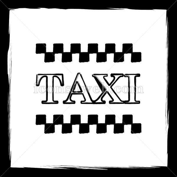 600x600 Taxi Sketch Icon. - Taxi Sketch