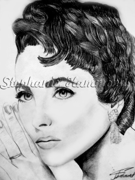 450x600 Elizabeth Taylor Sketch By Stephanie Hammond - Taylor Sketch
