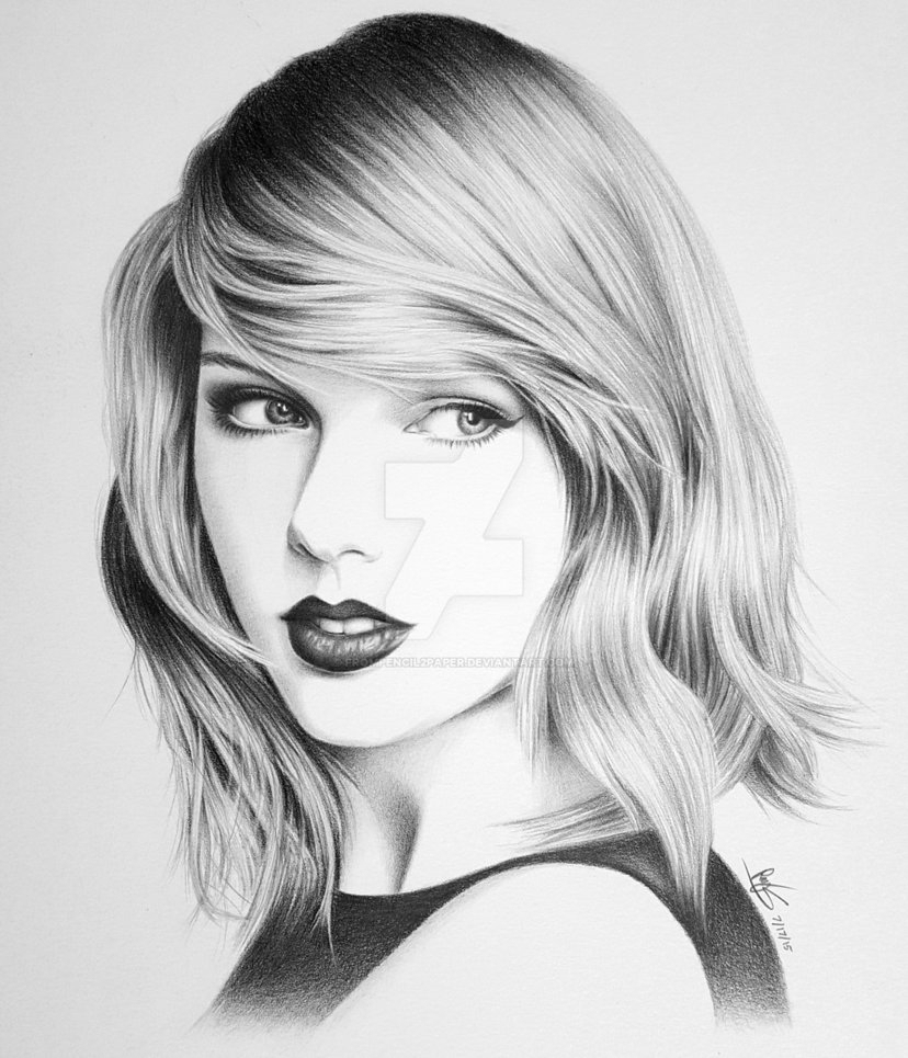 Taylor Swift Sketch at PaintingValley.com | Explore collection of ...