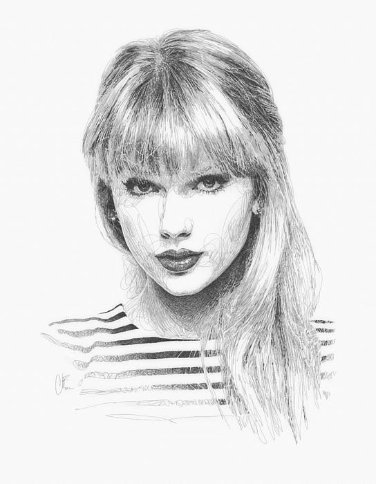 544x700 Taylor Swift Drawing Celeb Fan - Taylor Swift Sketch