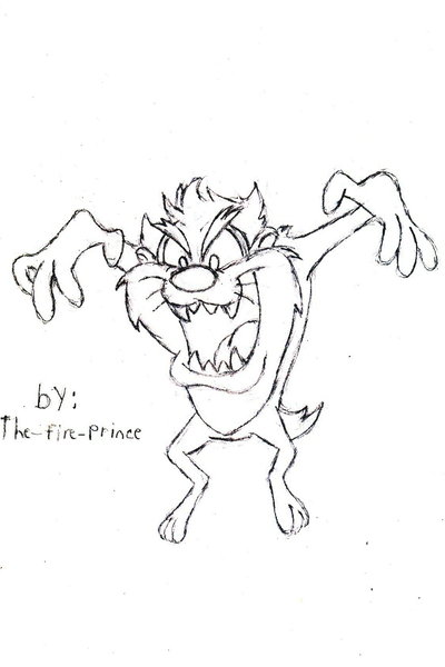 400x600 Taz Sketch By The Fire Prince - Taz Sketch