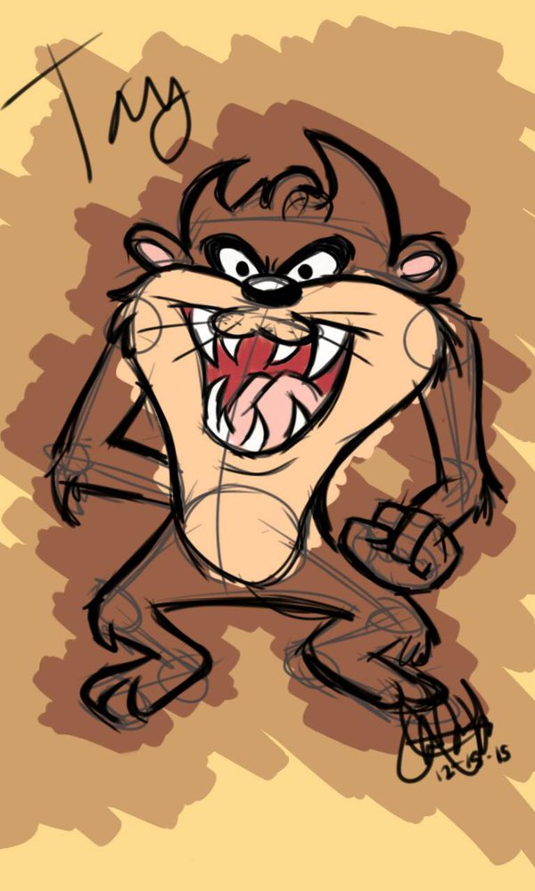 600x1000 Taz Sketch Colored By Vortexsupernova - Taz Sketch