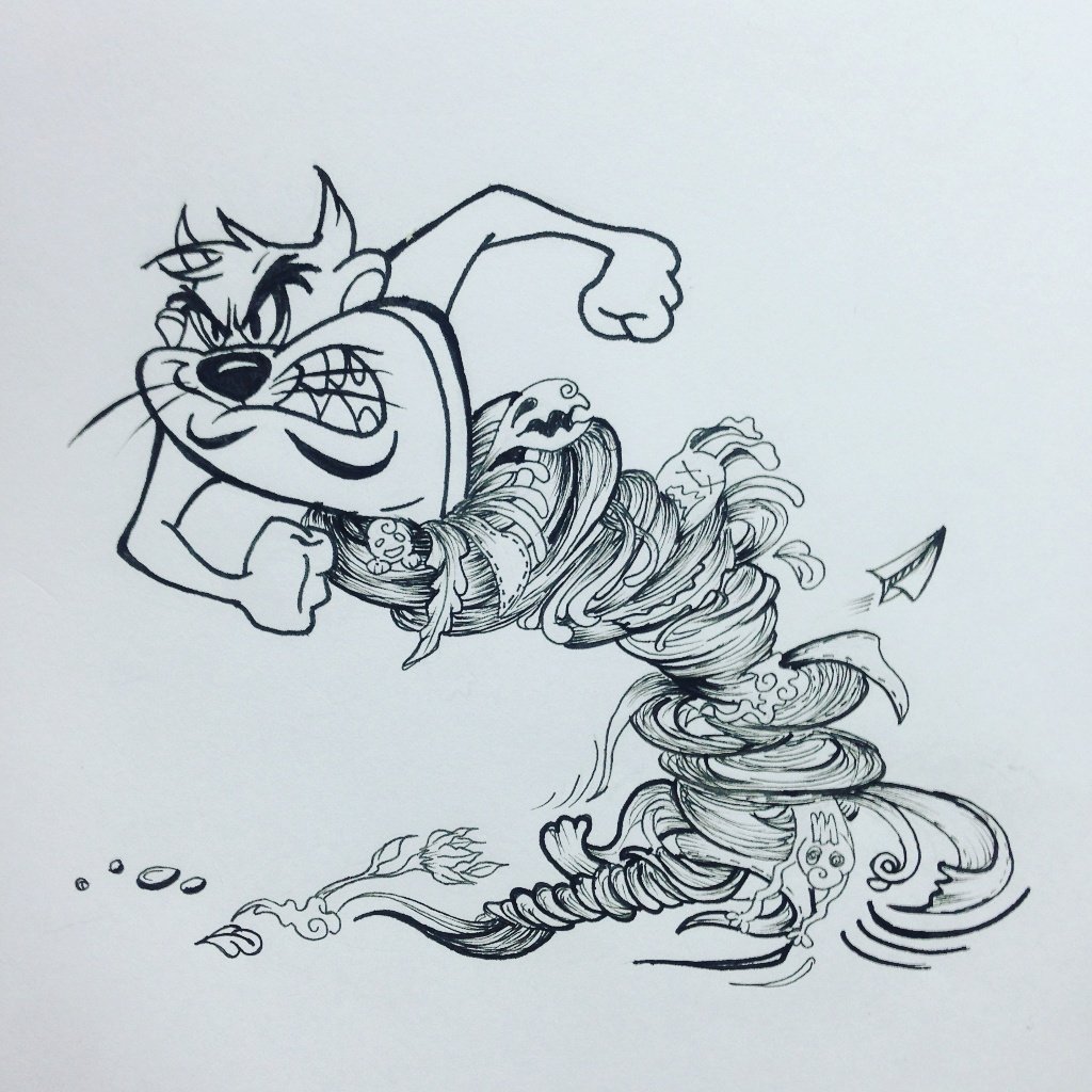 1024x1024 Ink Markie On Twitter Quick Tazmanian Doodle - Taz Sketch