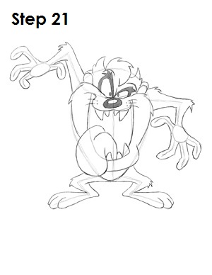 300x388 How To Draw Taz - Taz Sketch