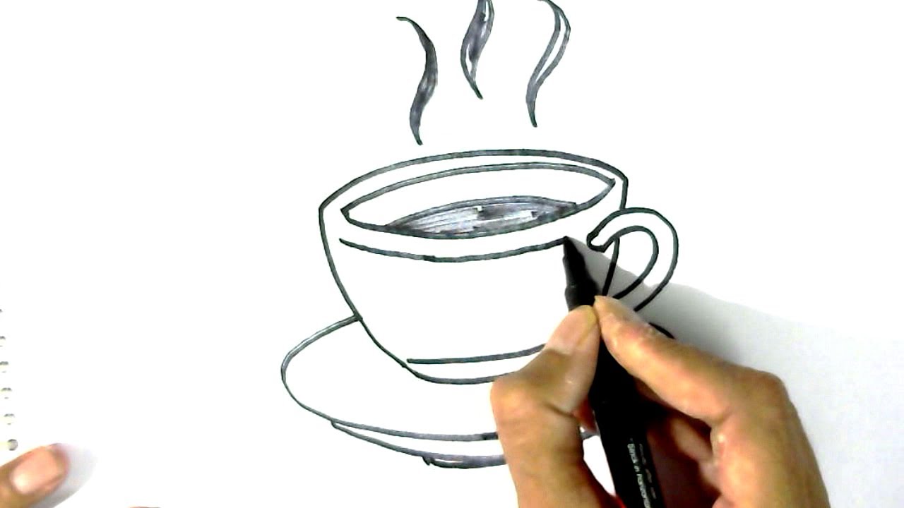 1280x720 How To Draw Tea Cup Amp Saucer In Easy Steps For Children - Tea Cup Sketch