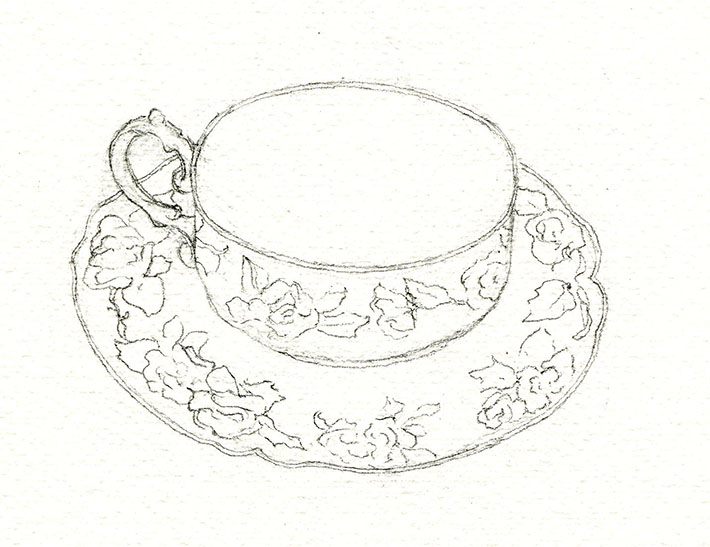 710x547 Tea Party How To Draw A Teacup And Paint Details - Tea Cup Sketch