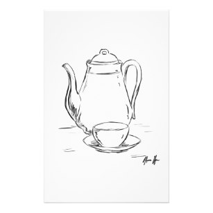 307x307 Drawing Of Tea Kettle Gifts On Zazzle - Tea Kettle Sketch