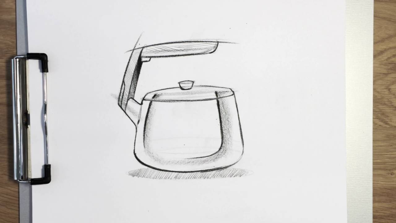 1280x720 How To Sketch A Tea Kettle With The Tip And Side Of A Pencil - Tea Kettle Sketch
