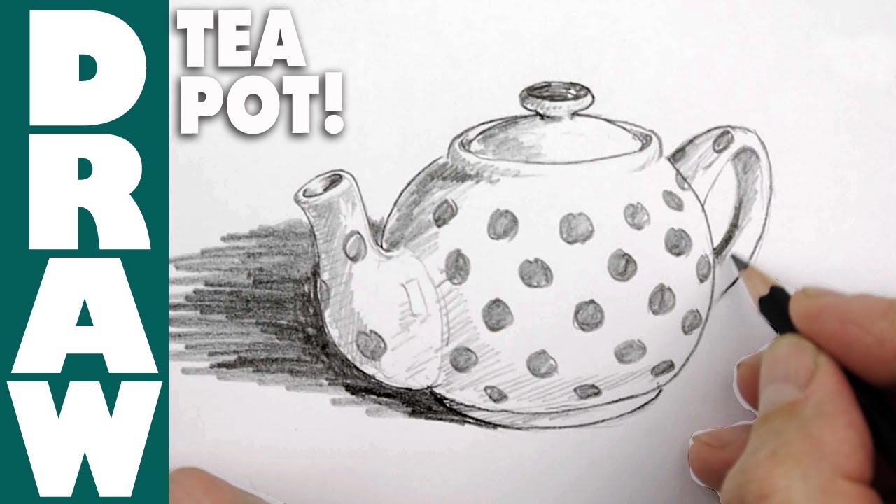 1280x720 How To Draw A Tea Pot - Tea Kettle Sketch