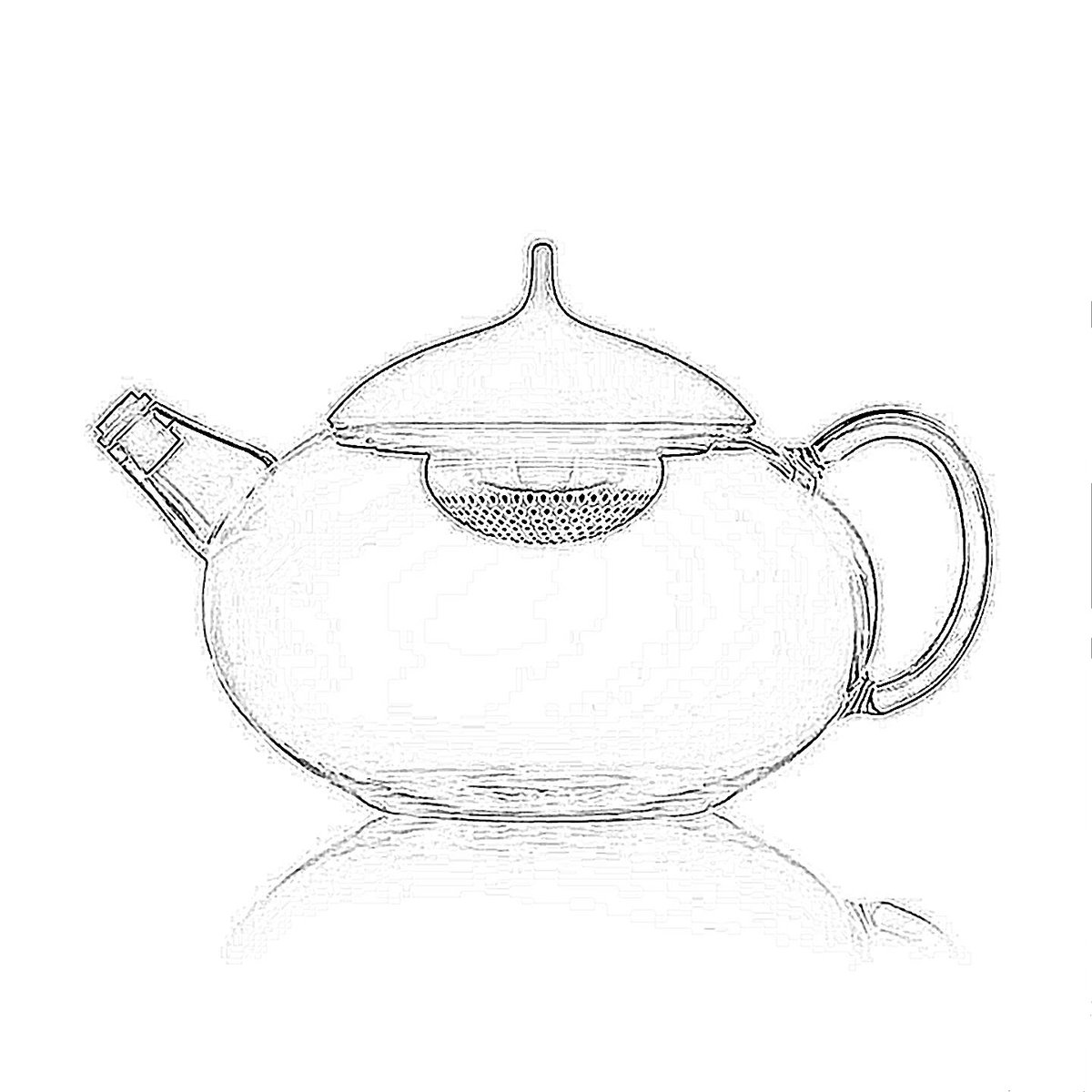 1200x1200 Tea Pots Sketch - Tea Kettle Sketch
