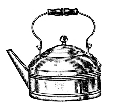 400x374 Vintage Kitchen Clip Art - Tea Kettle Sketch