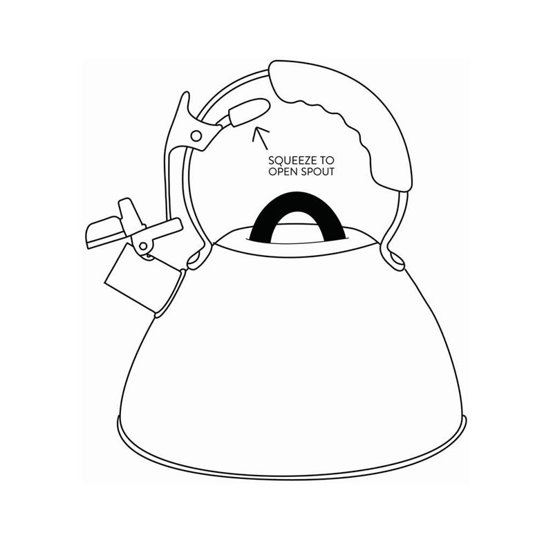 800x800 Chefs Secret 3qt Copper Capsule Tea Kettle [Whistles When Water Is - Tea Kettle Sketch