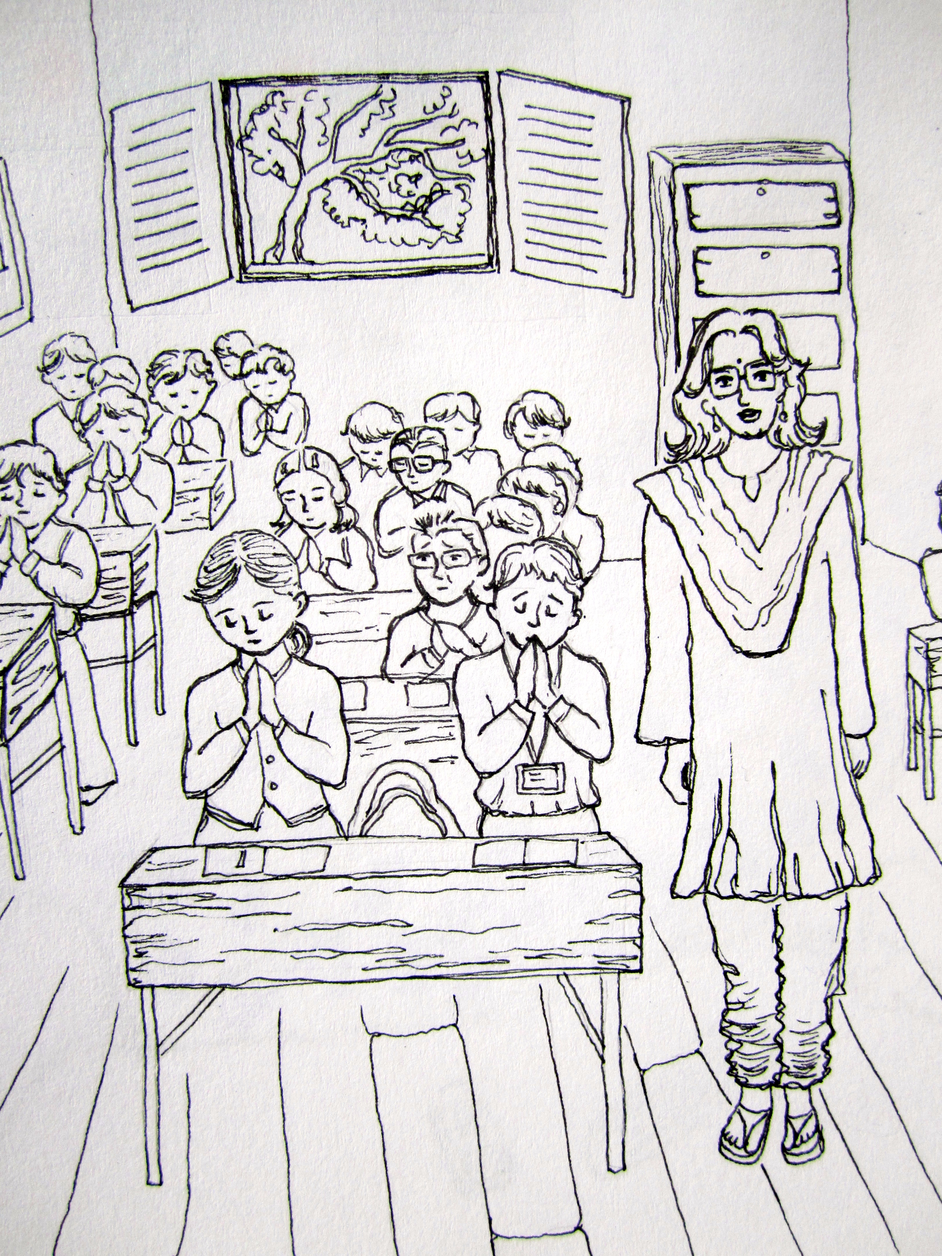 3240x4320 Sketching Shalinee In India - Teacher And Student Sketch