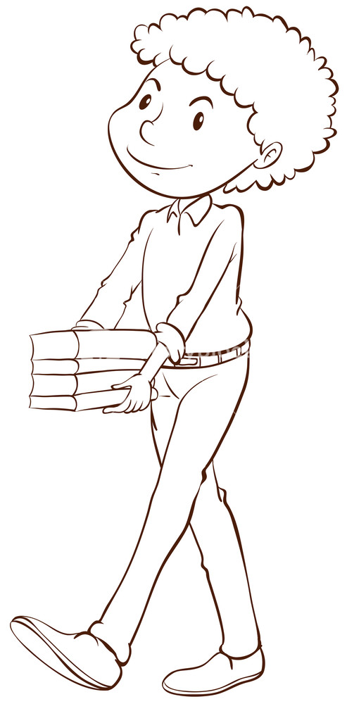 493x1000 Illustration Of A Simple Sketch Of A Male Teacher On A White - Teacher Sketch