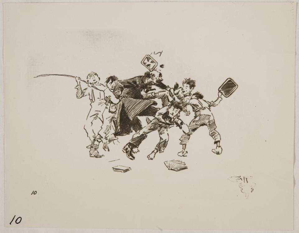 961x750 Sketch Of Students Fighting Teacher Unknown - Teacher Sketch Images