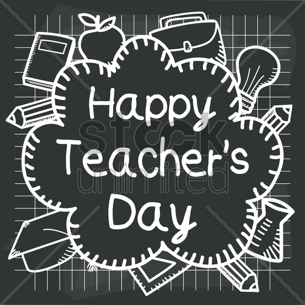 600x600 Teachers Day Template Design Vector Image - Teachers Day Sketch