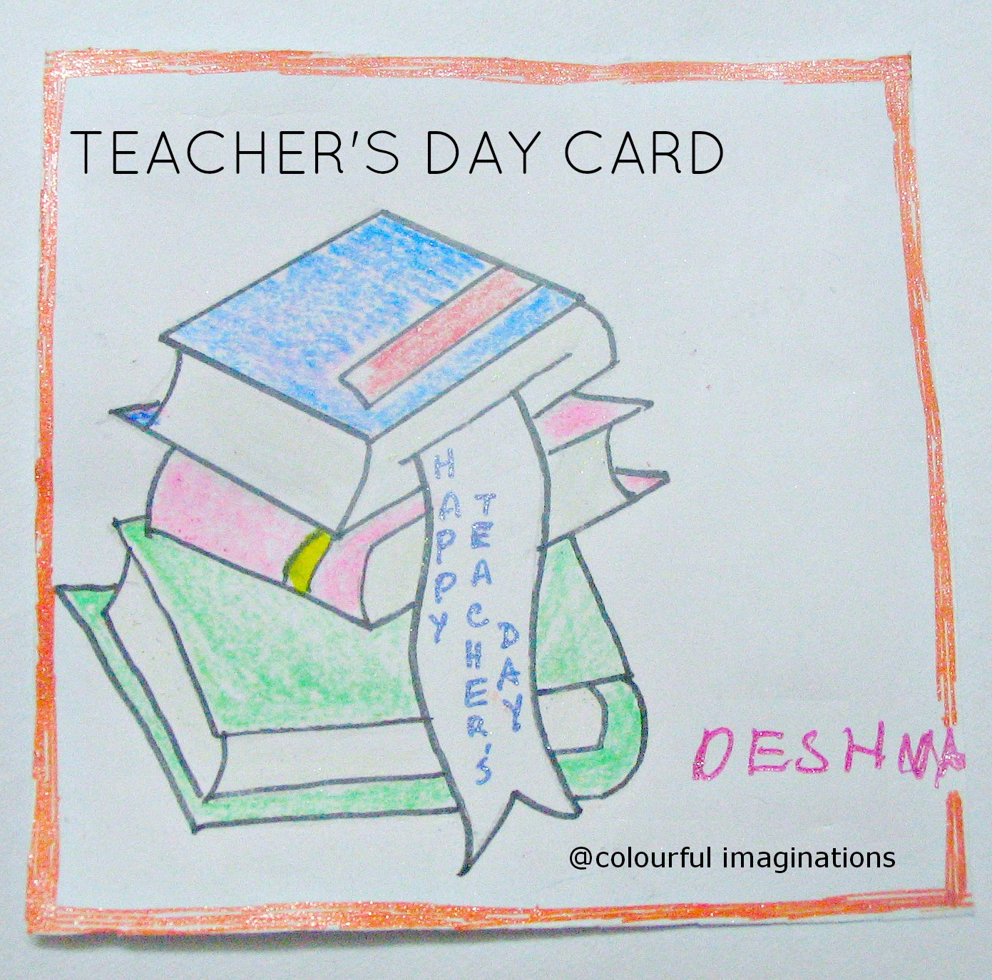1391x1375 Colourful Imaginations !!!!!!! Diy - Teachers Day Sketch