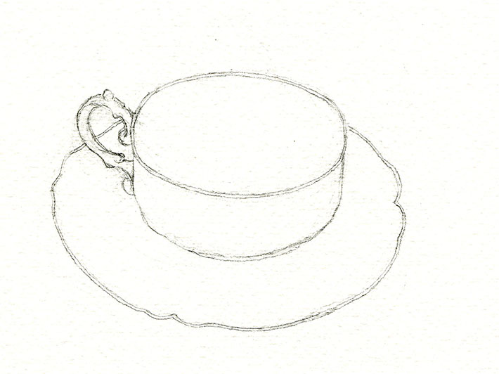 710x532 Tea Party How To Draw A Teacup And Paint Details - Teacup Sketch