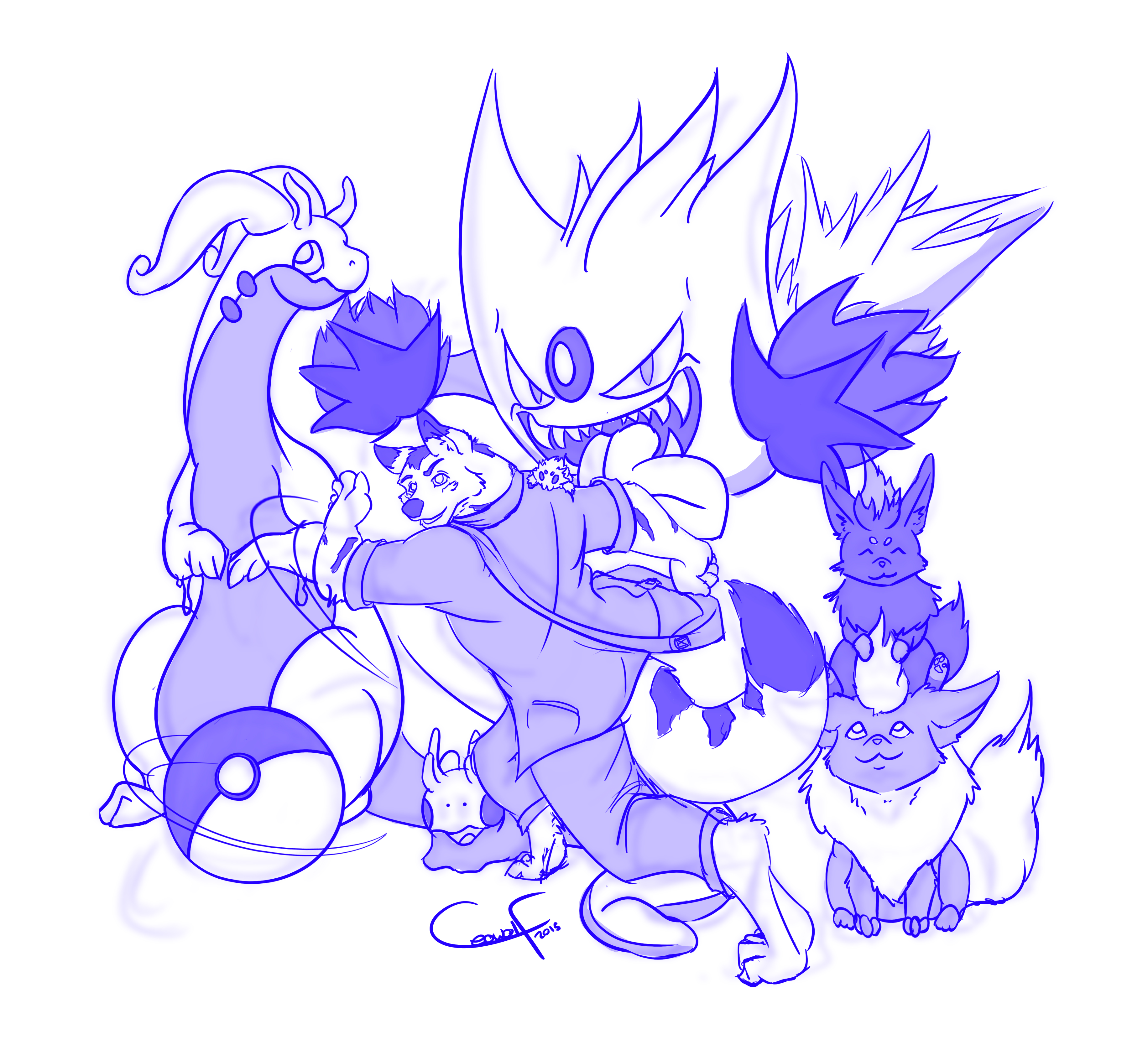 3664x3352 Pokemon Dream Team Sketch Weasyl - Team Sketch