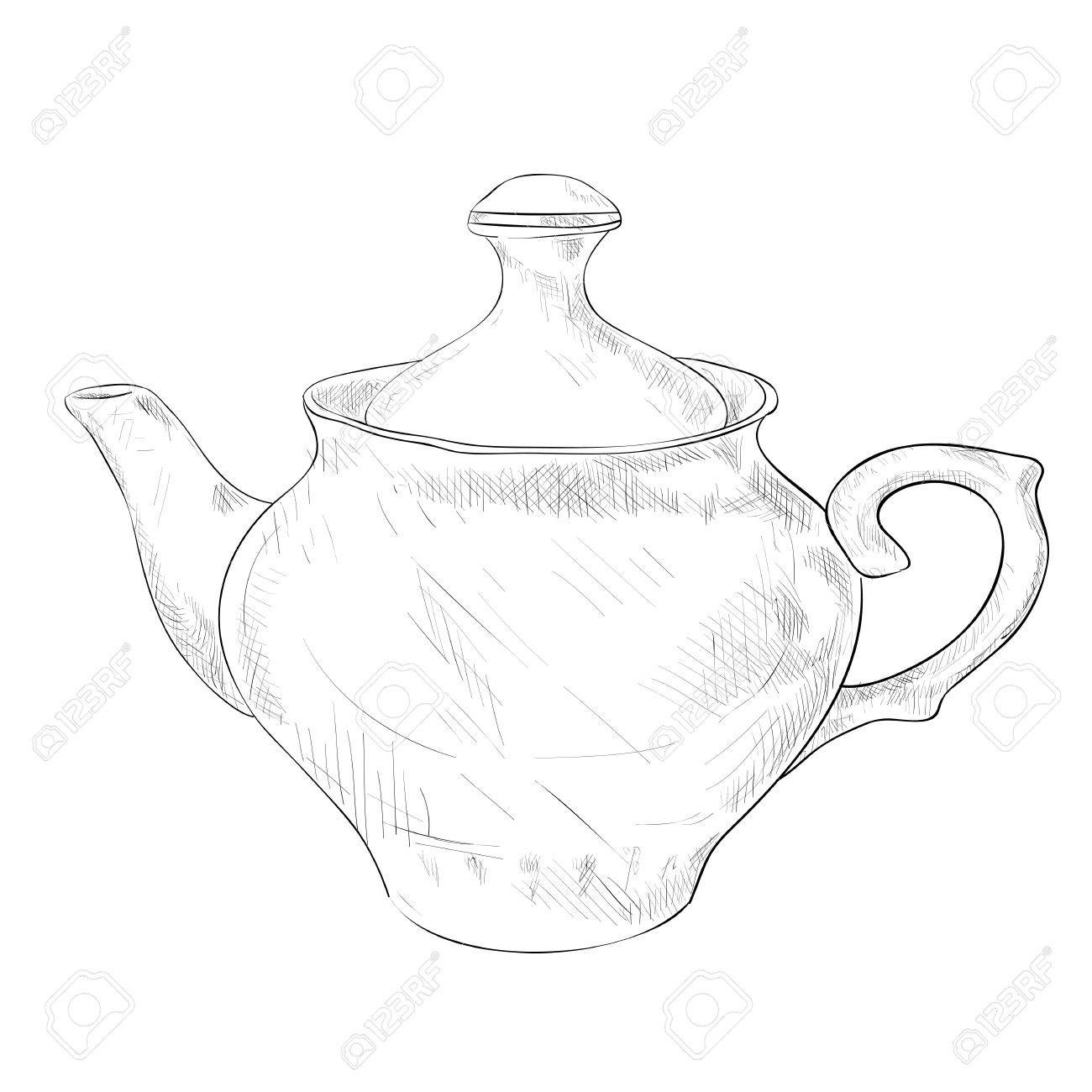 1300x1300 Drawn Teapot Sketch 20 - Teapot Sketch