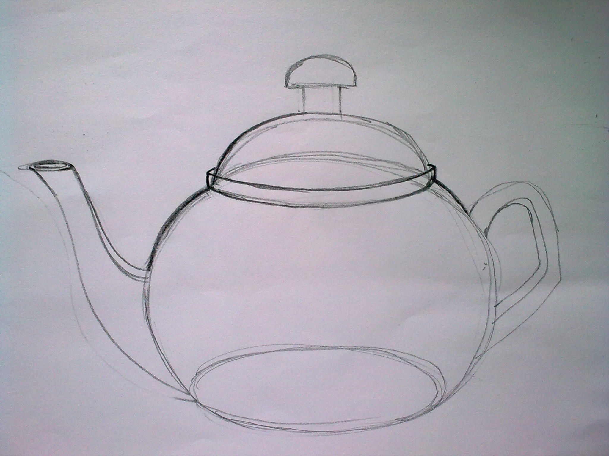 2048x1536 How To Draw A Teapot 1 How To Draw And Paint - Teapot Sketch