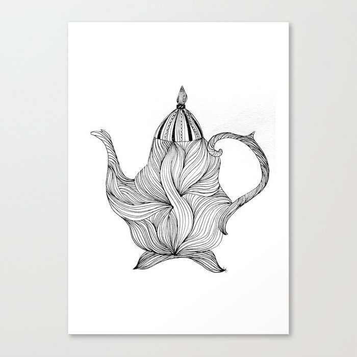 700x700 Vintage Teapot Sketch Canvas Print By Bgillies Society6 - Teapot Sketch