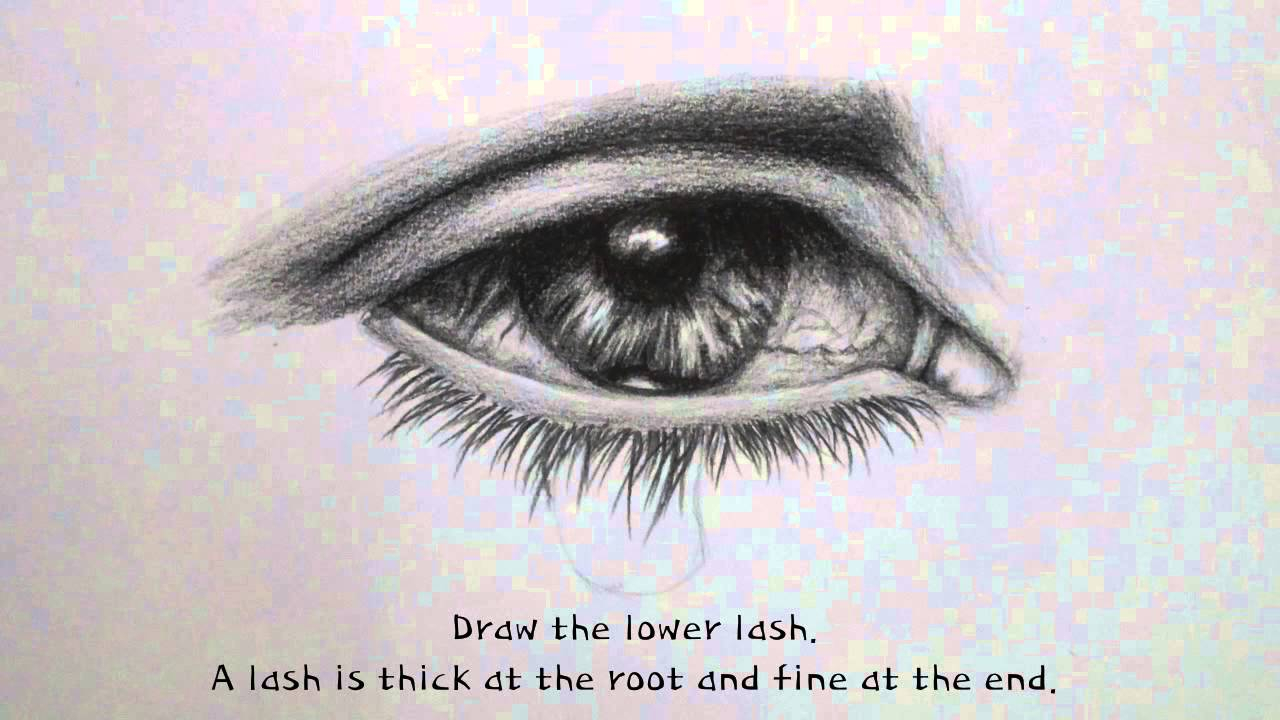 1280x720 How To Draw An Eye With Tears Eye Teardrop Drawing Tutorial - Teardrop Sketch