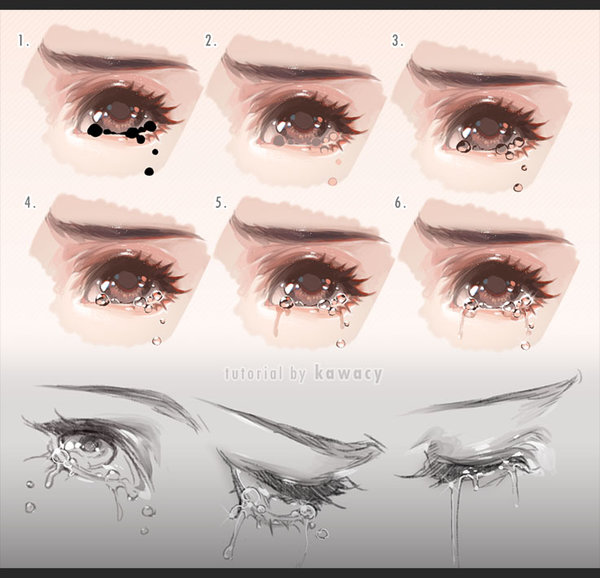 600x578 Drawing Tears By Kawacy - Tears Sketch