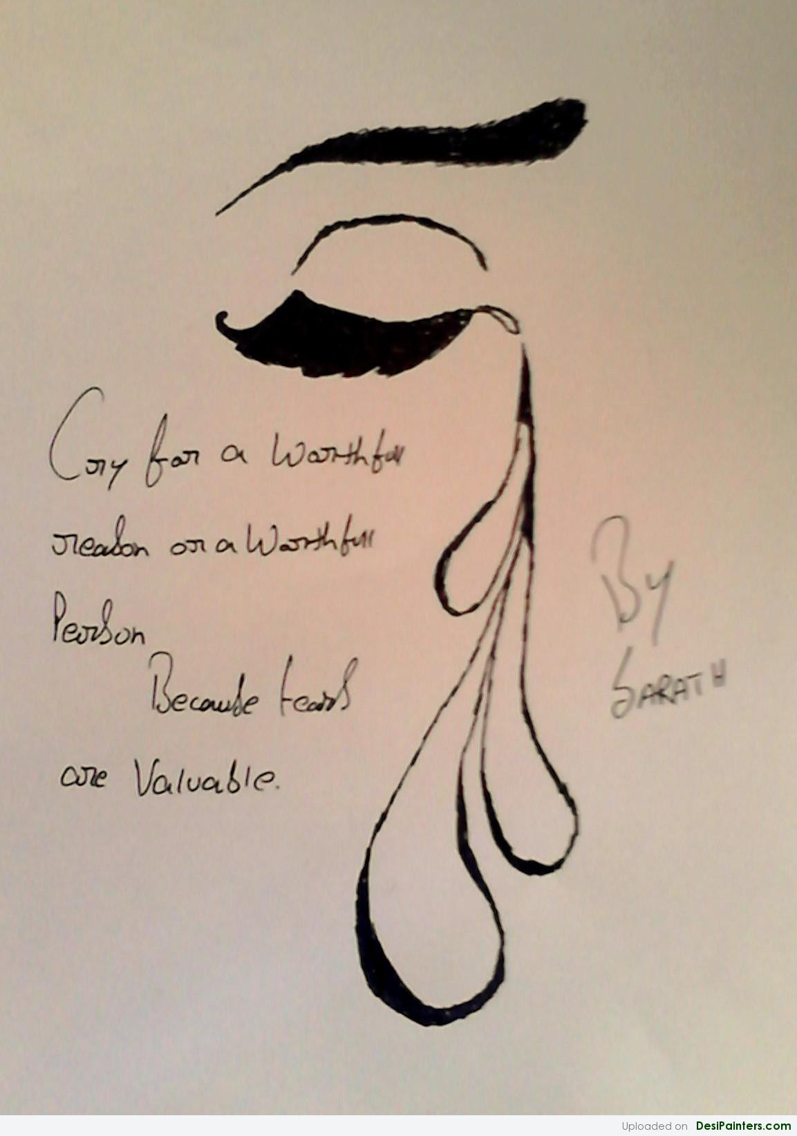 1153x1642 Sketch Of Value Of Tears By Sarath - Tears Sketch