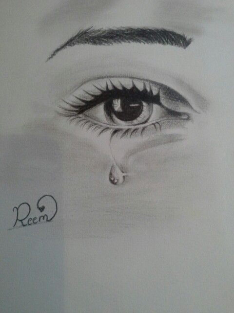 480x640 Tearing Eye Sad. My Amazing Hand Drawing Eyes, Sad - Teary Eyes Sketch