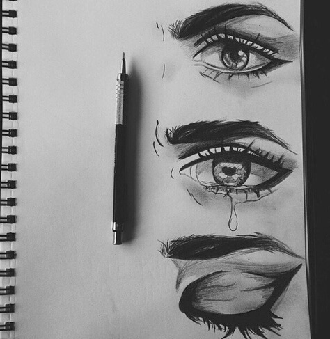 474x487 Teary Eyes Uploaded By Light On We Heart It - Teary Eyes Sketch