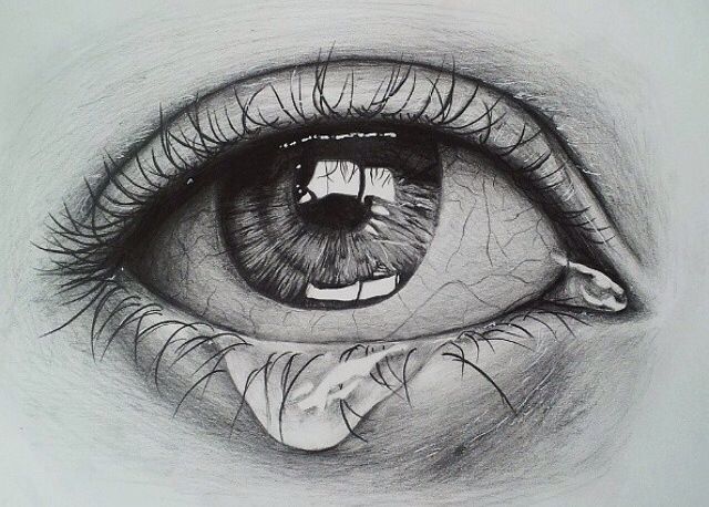640x458 Crying Eye Sketch Drawing Drawings, Eye Sketch And Art - Teary Eyes Sketch