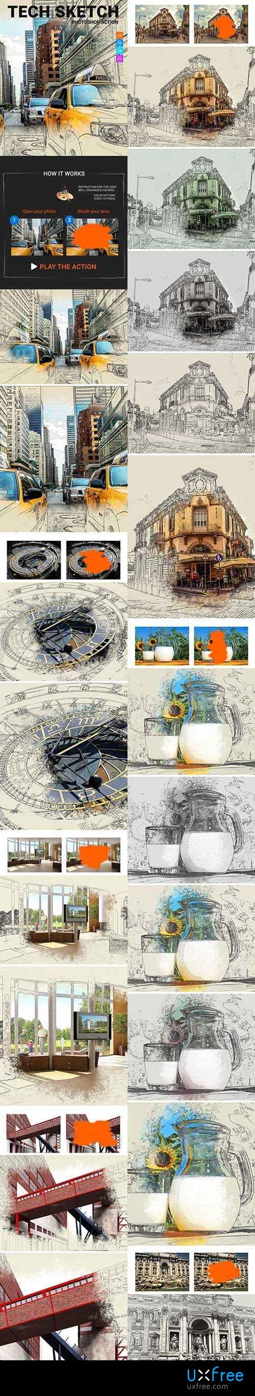 500x2736 Tech Sketch Photoshop Action 20729681 - Tech Sketch