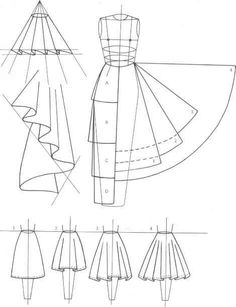 236x307 Drawn Fashion Dress Pattern - Technical Sketch Fashion
