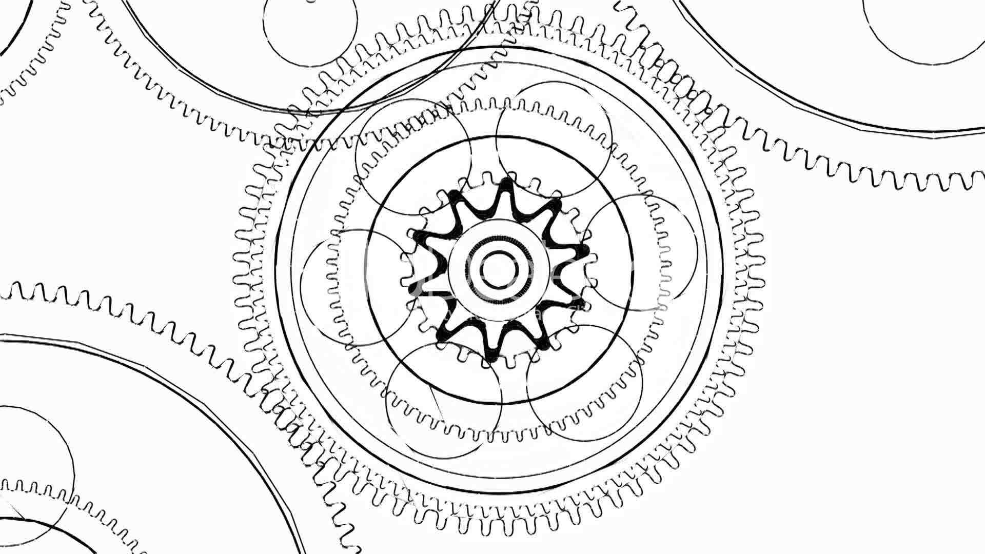 1920x1080 Rotation Of 3d - Technology Sketch