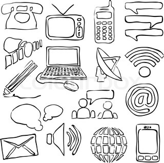 320x318 Sketch Seamless Communication Pattern Stock Vector Colourbox - Technology Sketch