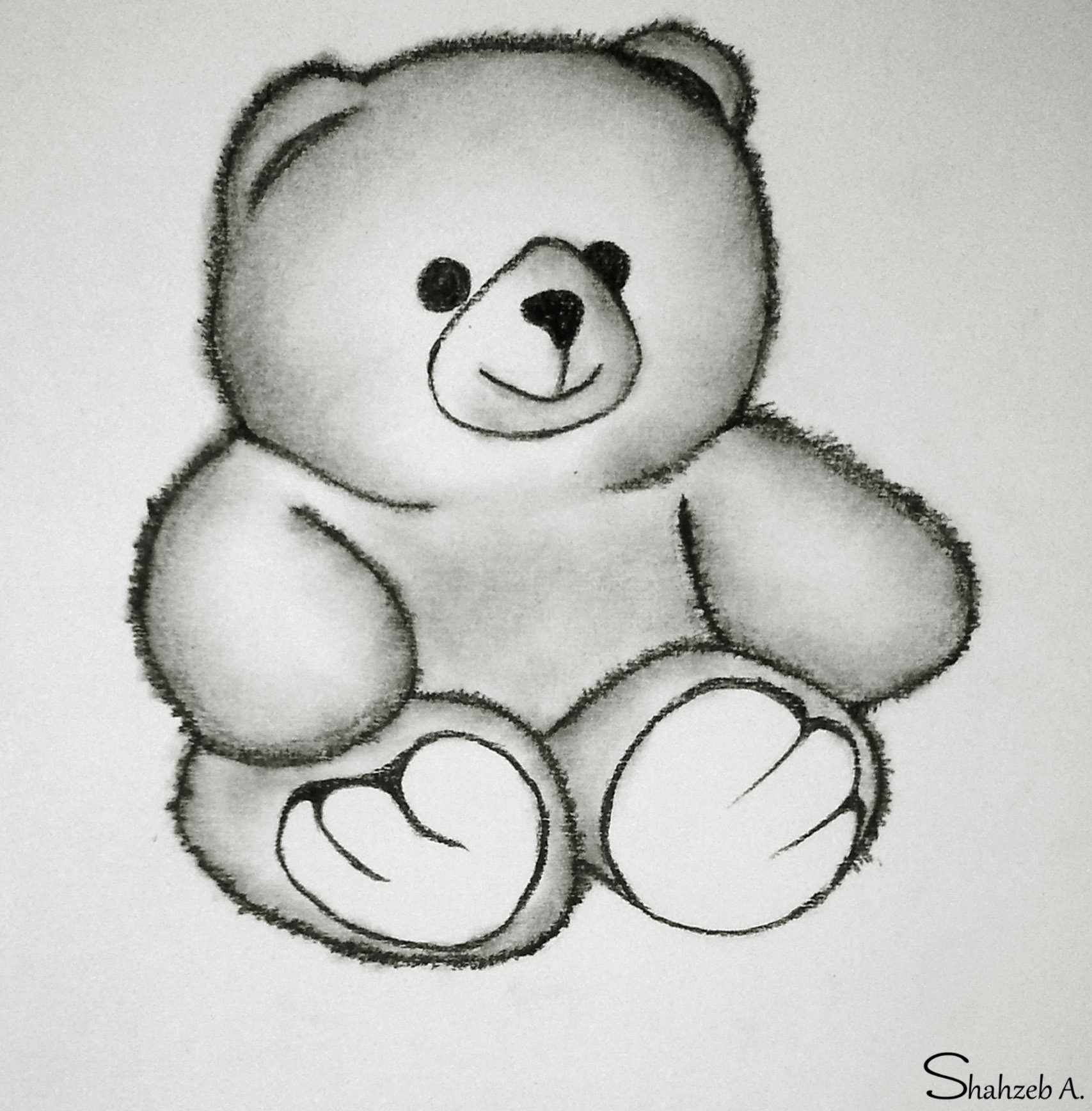 45SNG Cute Sketch Pencil Sketch Teddy Bear Drawing