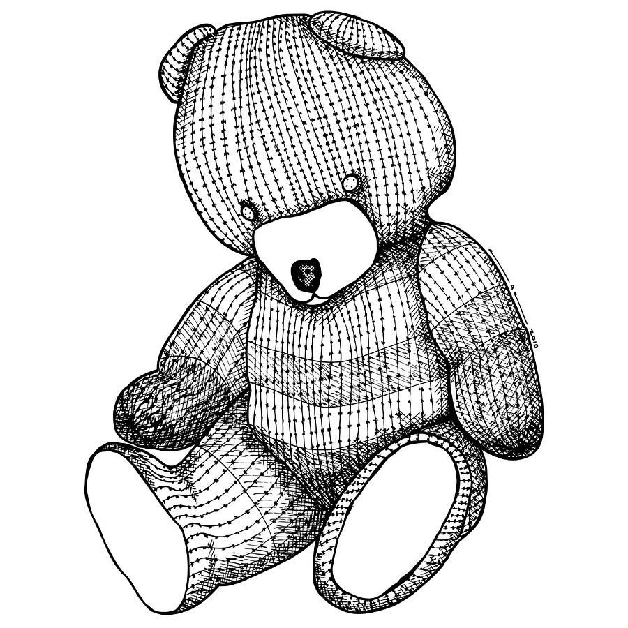 900x900 Sad Teddy Bear Sketch Drawing Skill - Teddy Bear Sketch