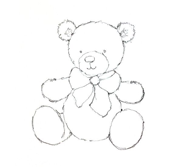 600x550 How To Create A Cute Teddy Bear Painting In 4 Steps In 2018 - Teddy Bear Sketch Images