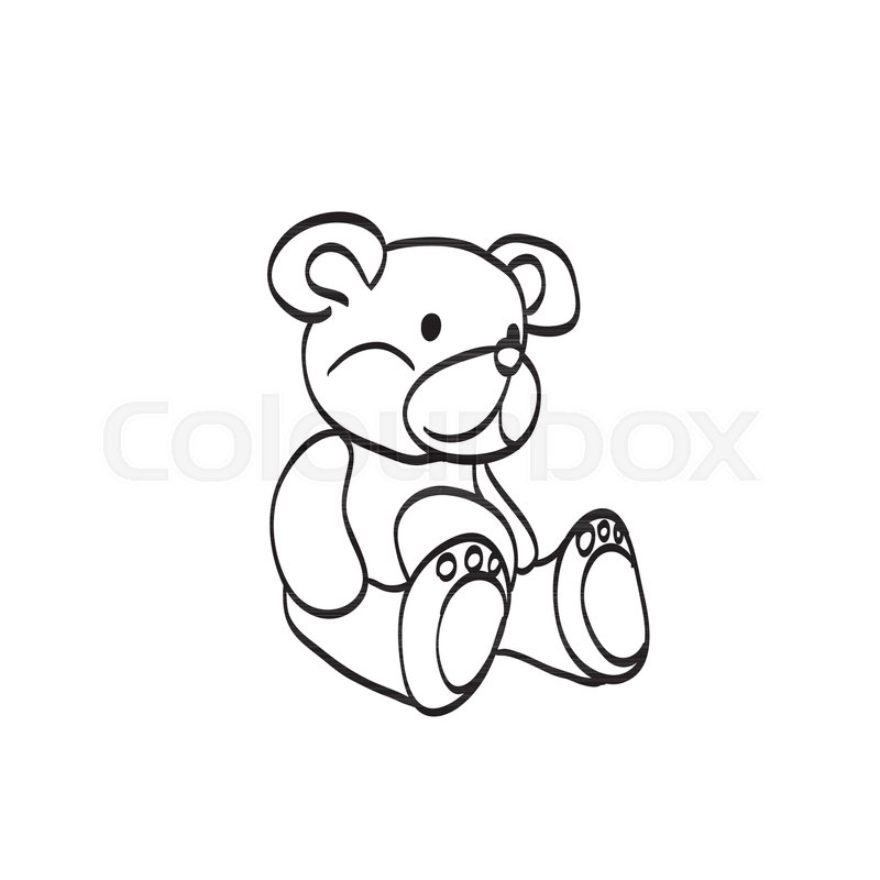 800x800 Teddy Bear Sketch. Drawing On A White Background Stock Vector - Teddy Bear Sketch Images