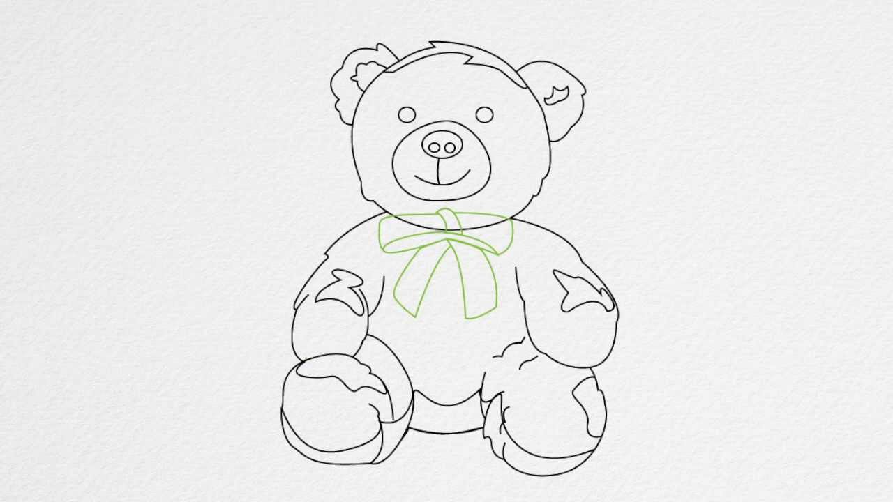 1280x720 How To Draw A Teddy Bear Step By Step - Teddy Bear Sketch Step By Step