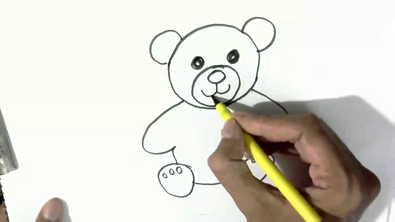 1280x720 How To Draw A Teddy Bear - Teddy Bear Sketch Step By Step