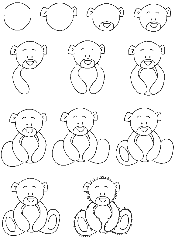576x792 How To Draw A Teddy Bear... How To Draws Drawings - Teddy Bear Sketch Step By Step