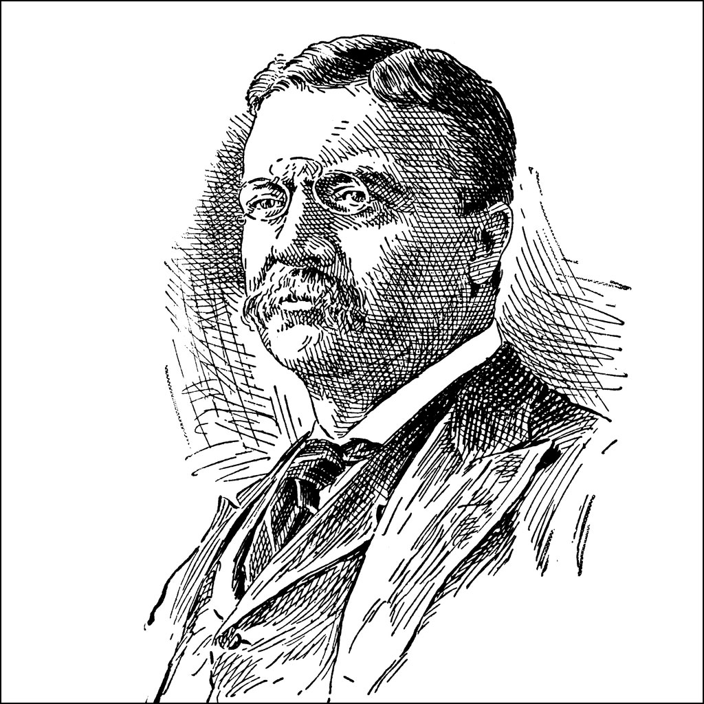 1024x1024 October 27 Theodore Roosevelt Fcit - Teddy Roosevelt Sketch
