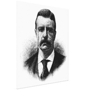 307x307 Portrait Of President Theodore Roosevelt Canvas Art Amp Prints Zazzle - Teddy Roosevelt Sketch