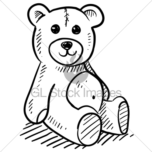 500x500 Teddy Bear Sketch Gl Stock Images - Teddy Sketch