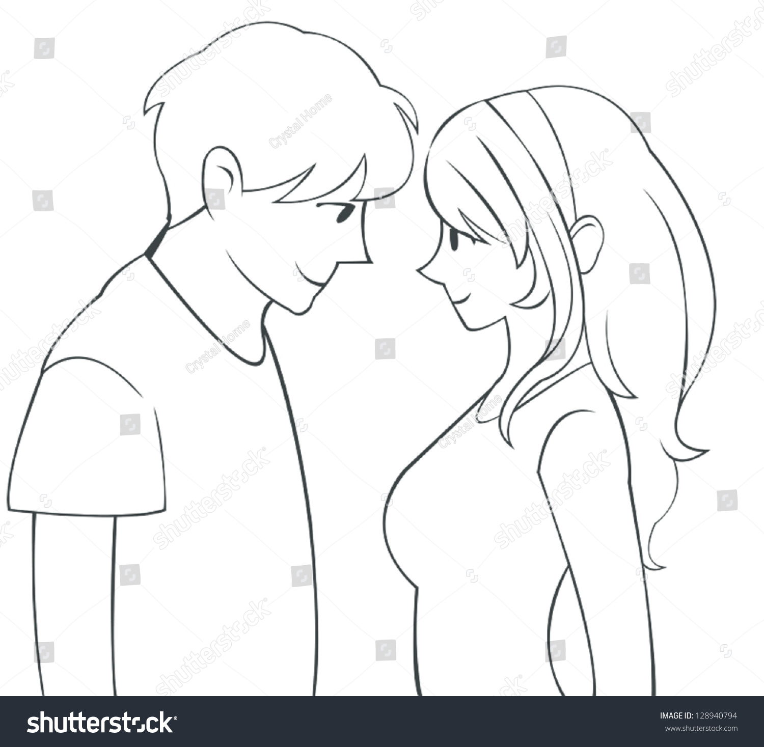 1500x1467 Pencil Sketch Cartoon Picture Pencil Sketch Cute Cartoon Teen Love - Teen Sketch
